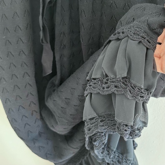 BCBG Max Azria navy empire waist knit navy midi dress size Large - Picture 6 of 8